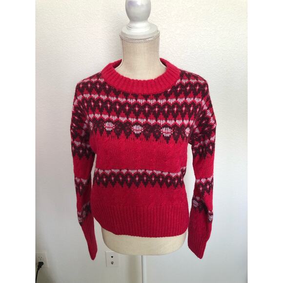 Scotch & Soda Cable Knit Fair Isle Sweater in Cosmic Pink - S - Picture 3 of 8